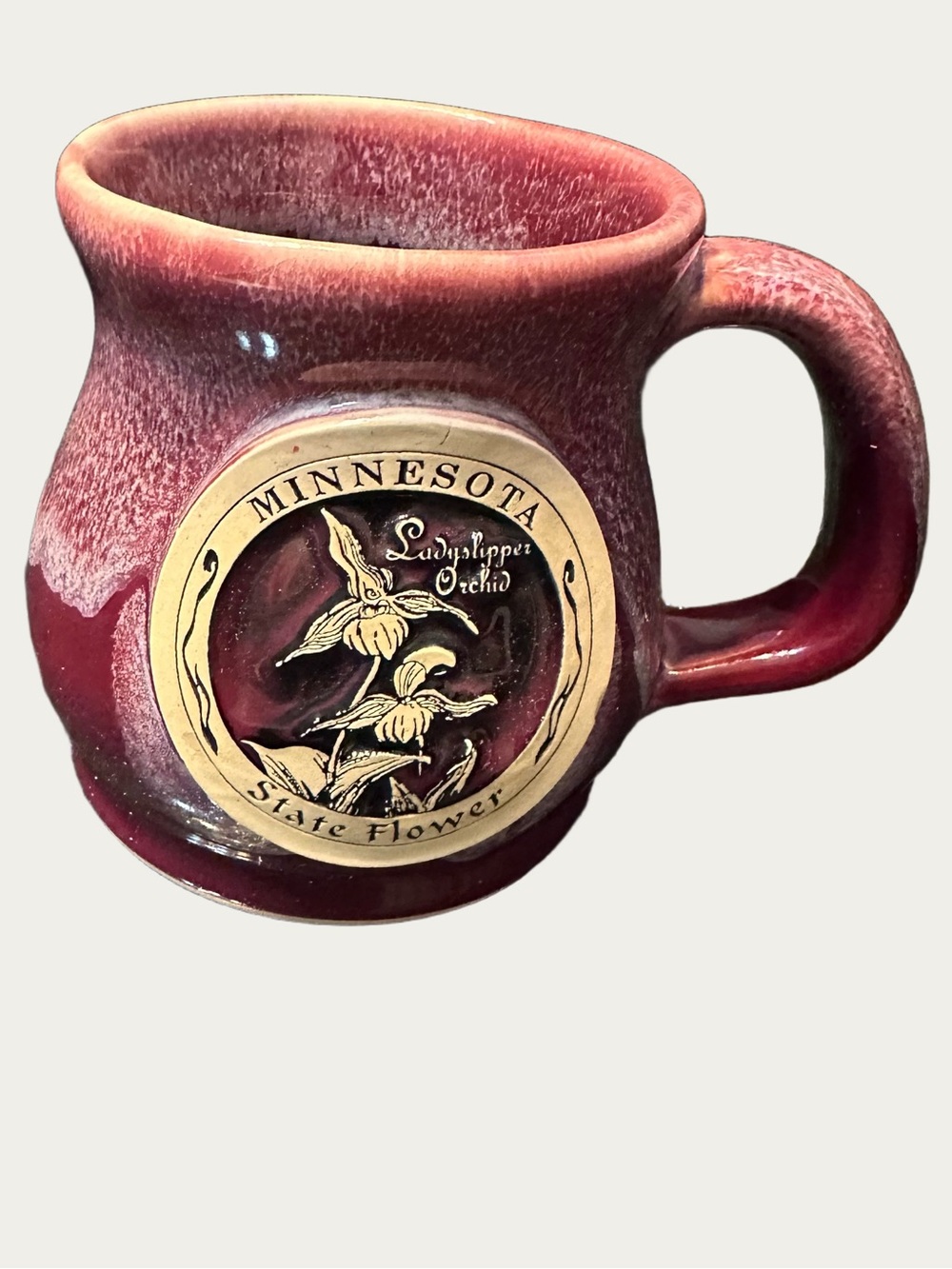 Minnesota Lady Slipper Orchid Mug - Burgundy